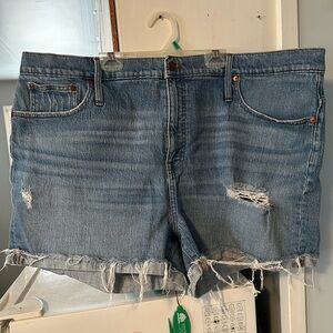Madewell Distressed High Rise Denim Shorts